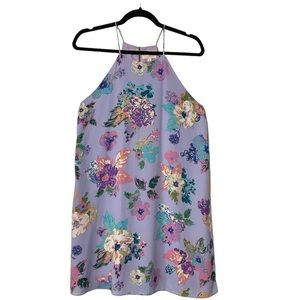 Everly Floral Halter Dress Sz L